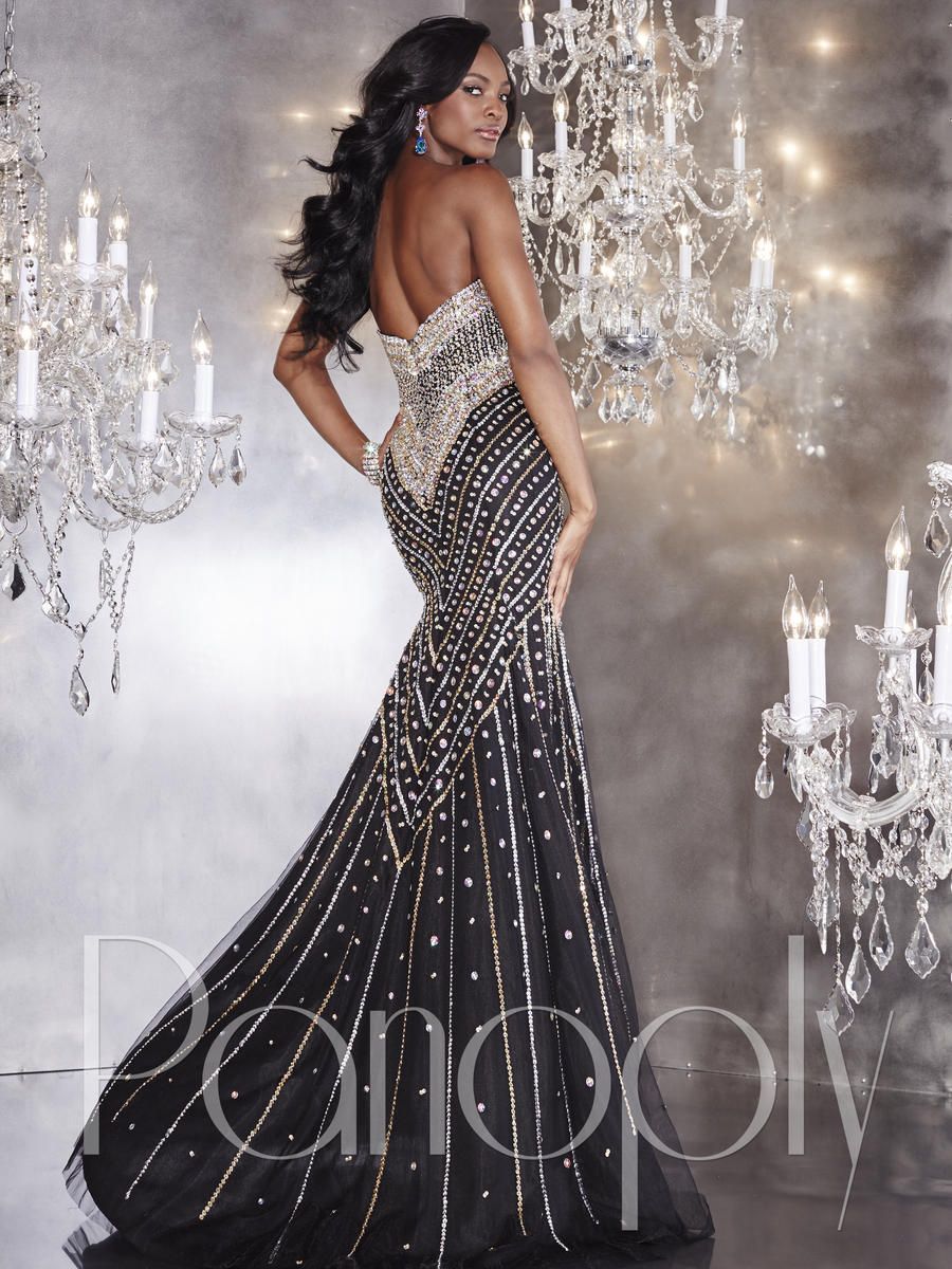 Style 14740 Panoply Size 2 Pageant Strapless Sequined Silver Mermaid Dress on Queenly