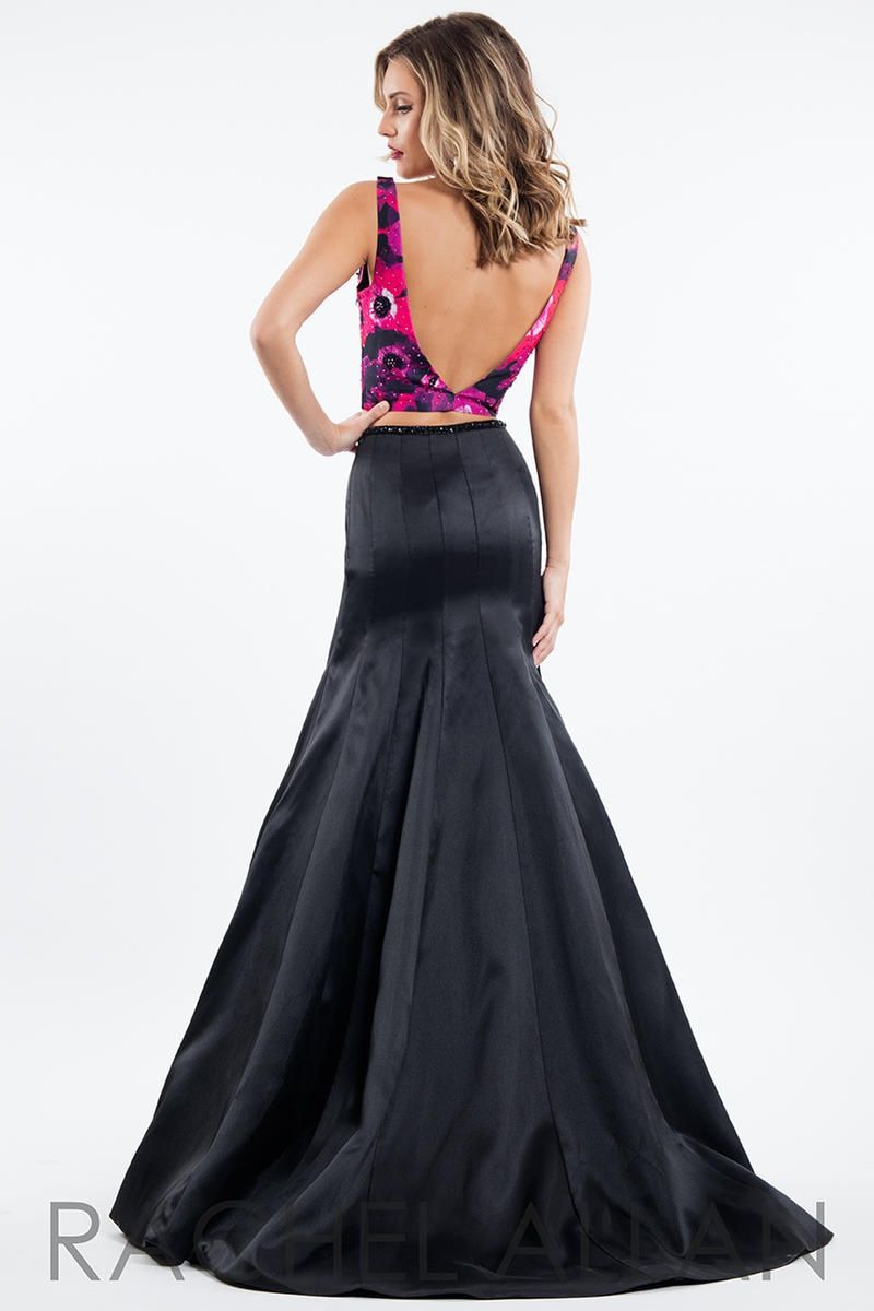 Style 2093 Rachel Allan Size 14 Satin Hot Pink Mermaid Dress on Queenly