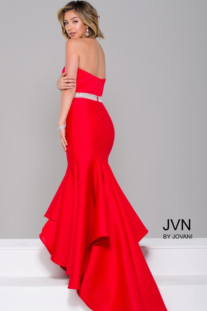 Style JVN41956 Jovani Size 8 Strapless Red Mermaid Dress on Queenly