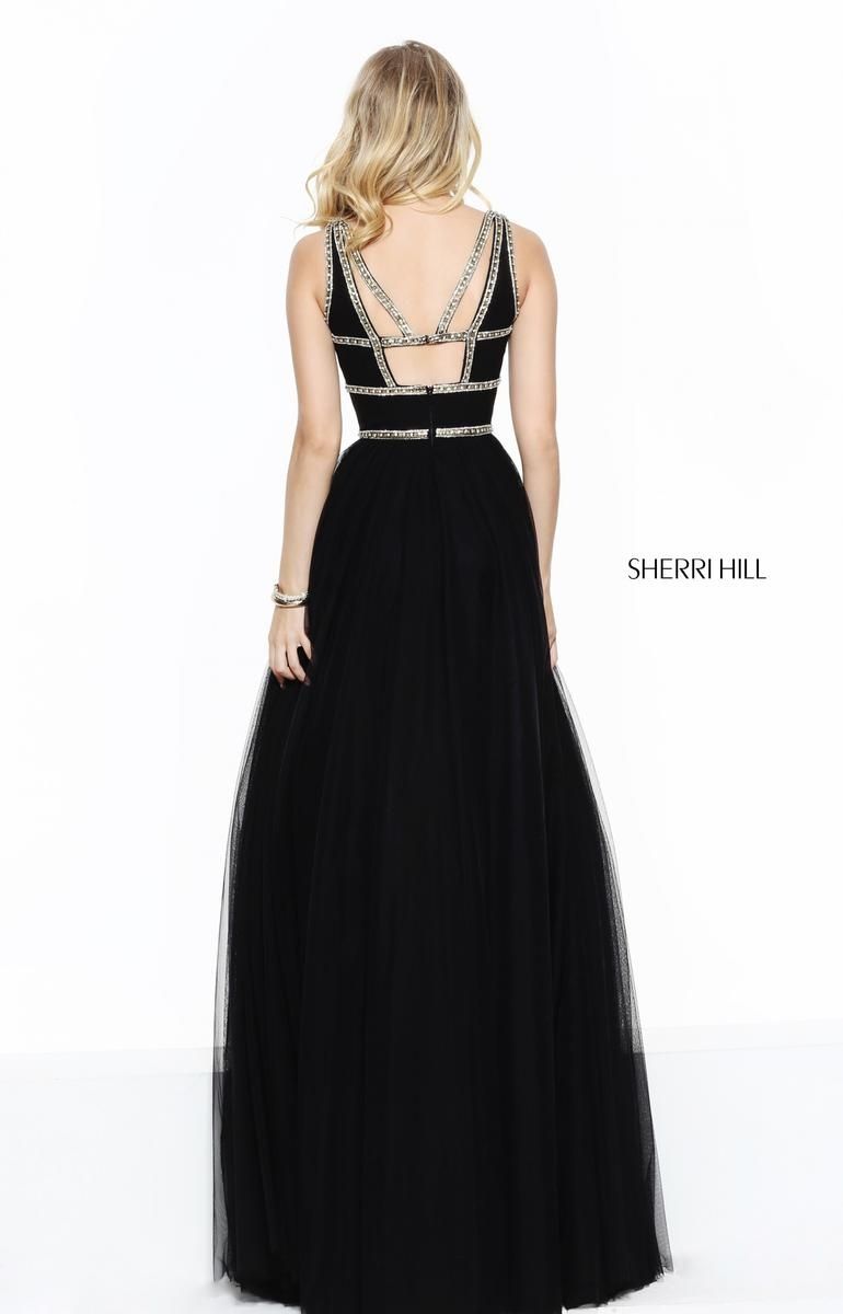 Style 50937 Sherri Hill Size 8 Prom Black Ball Gown on Queenly