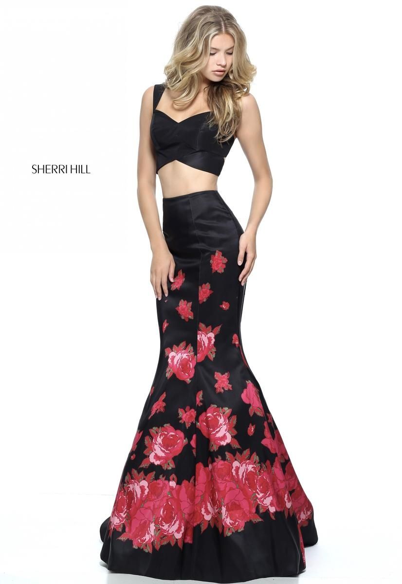 Style 51203 Sherri Hill Size 00 Prom Black Mermaid Dress on Queenly