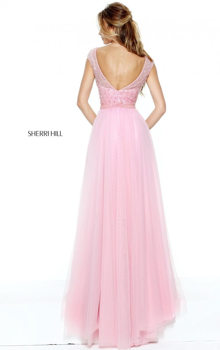 Style 50939 Sherri Hill Plus Size 22 Prom Cap Sleeve Sequined Light Pink Ball Gown on Queenly