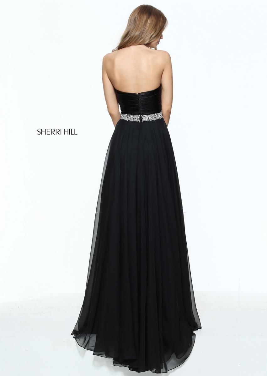 Style 51017 Sherri Hill Size 2 Prom Black A-line Dress on Queenly