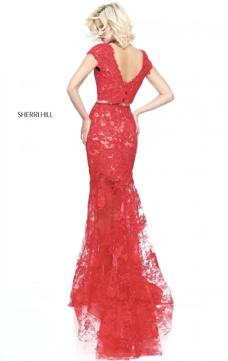 Style 51013 Sherri Hill Size 8 Prom Red Mermaid Dress on Queenly