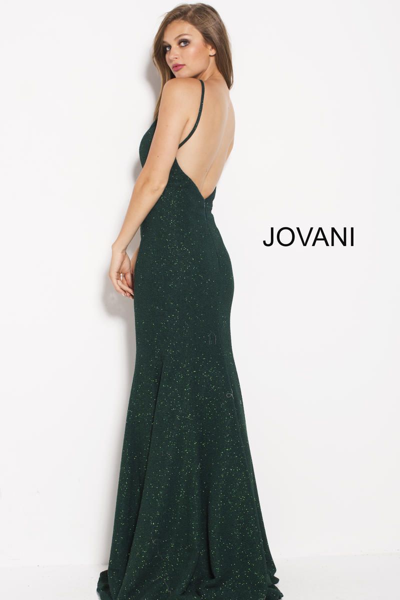 Style 59887 Jovani Size 6 Prom High Neck Emerald Green Floor Length Maxi on Queenly