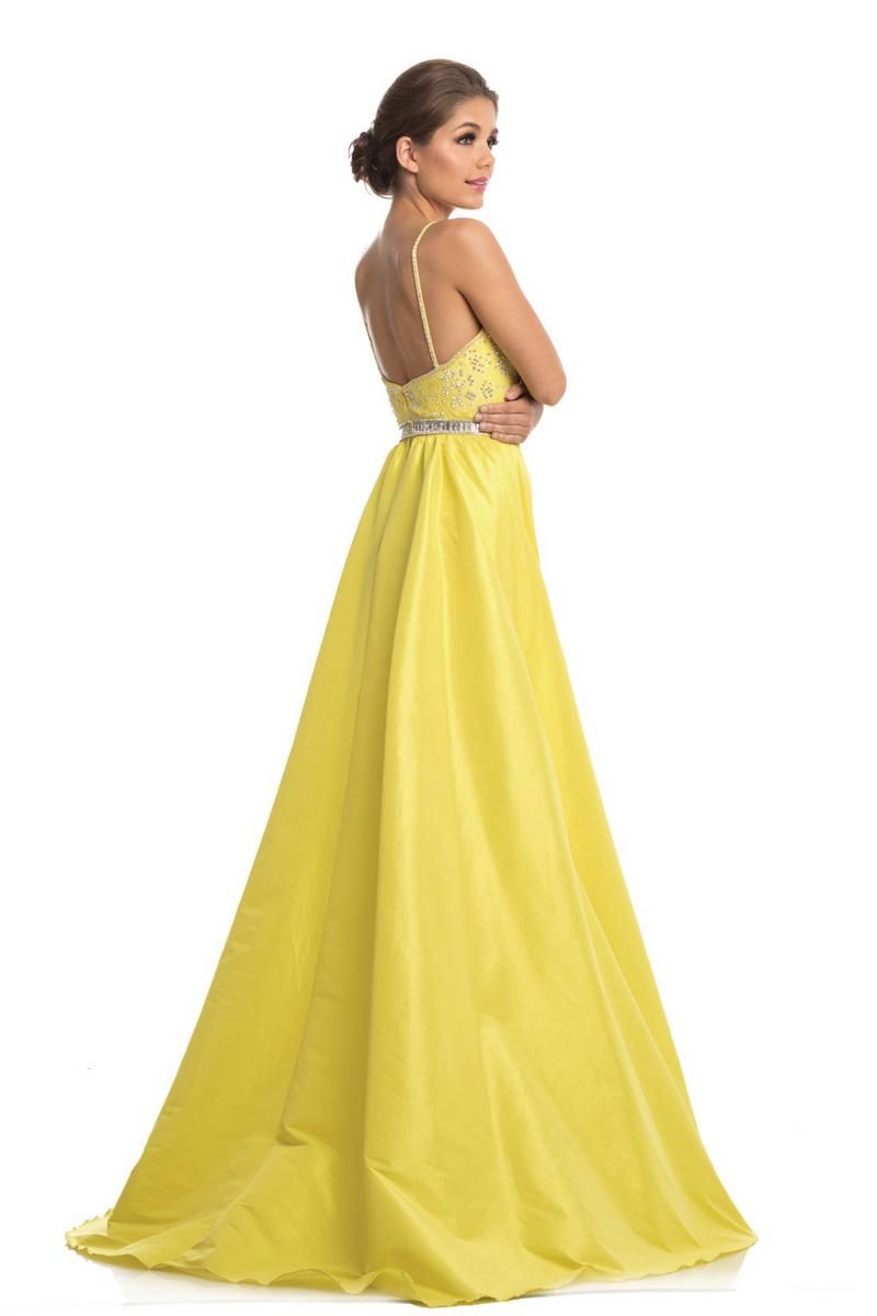 Style 7242 Johnathan Kayne Size 4 Pageant Lace Yellow Mermaid Dress on Queenly