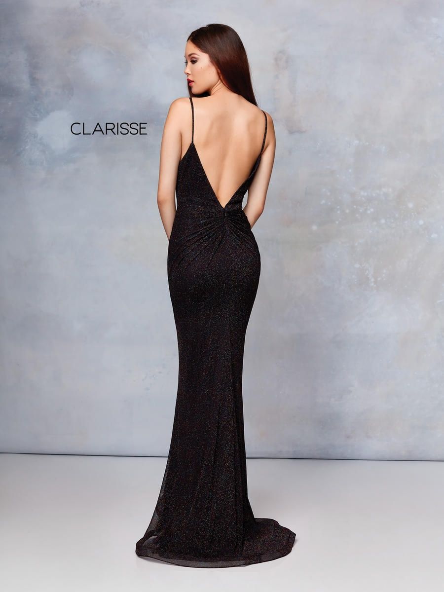 Style 3728 Clarisse Size 6 Prom Sheer Black Mermaid Dress on Queenly