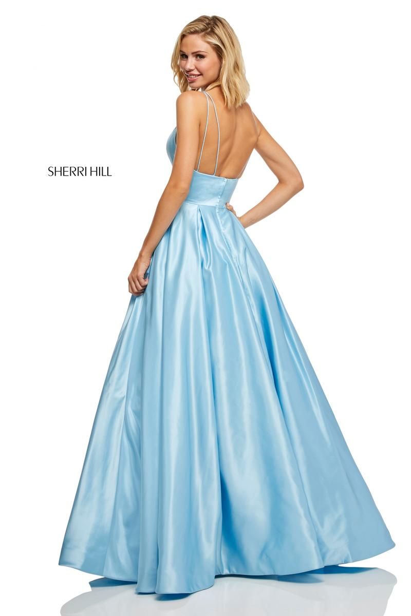 Style 52629 Sherri Hill Size 6 Prom Light Blue Ball Gown on Queenly