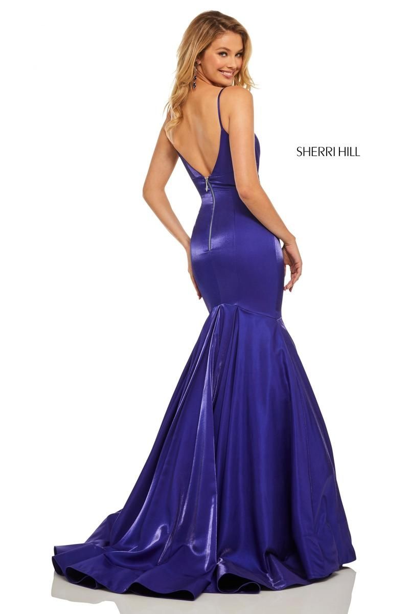 Style 52696 Sherri Hill Size 10 Prom Purple Mermaid Dress on Queenly