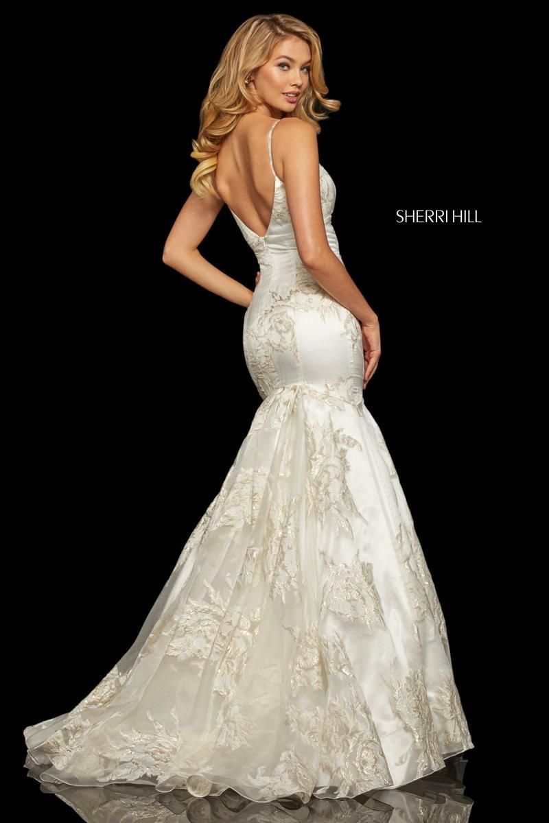 Style 52951 Sherri Hill Size 0 Prom White Mermaid Dress on Queenly