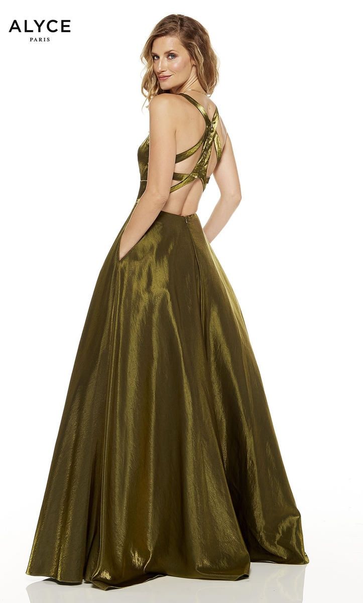 Style 1522 Alyce Paris Size 4 Satin Gold Ball Gown on Queenly