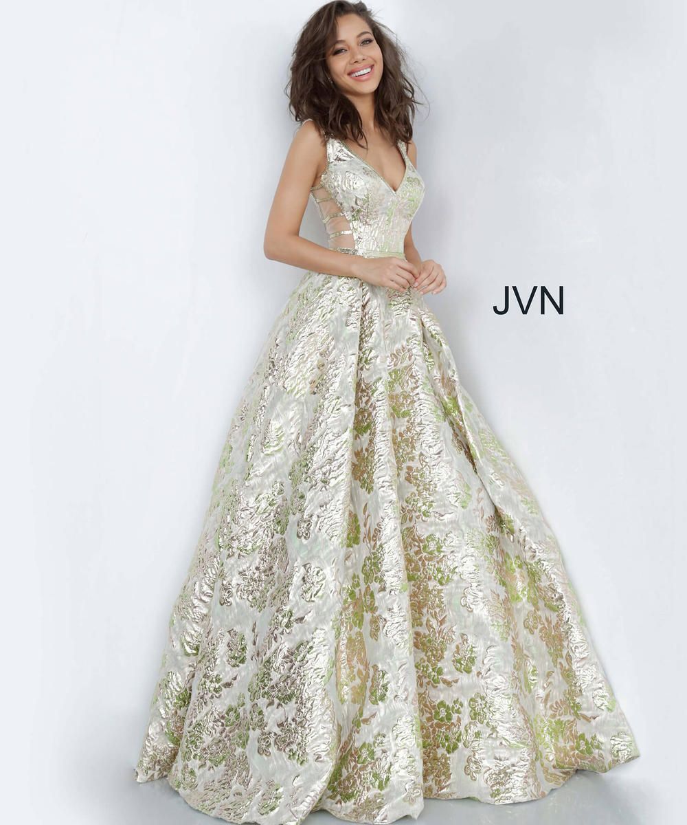 Style JVN3809 Jovani Size 2 Prom Gold Ball Gown on Queenly