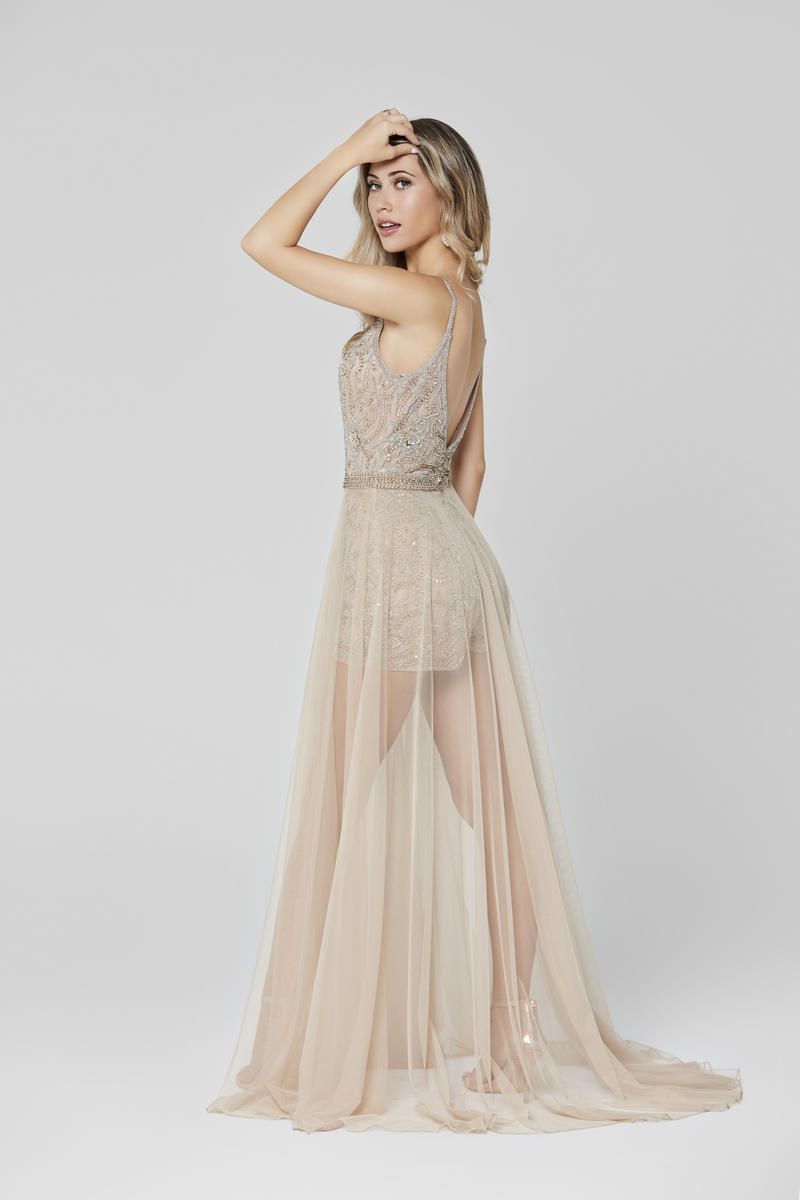 Style 3443 Primavera Size 6 Prom Nude Formal Jumpsuit on Queenly