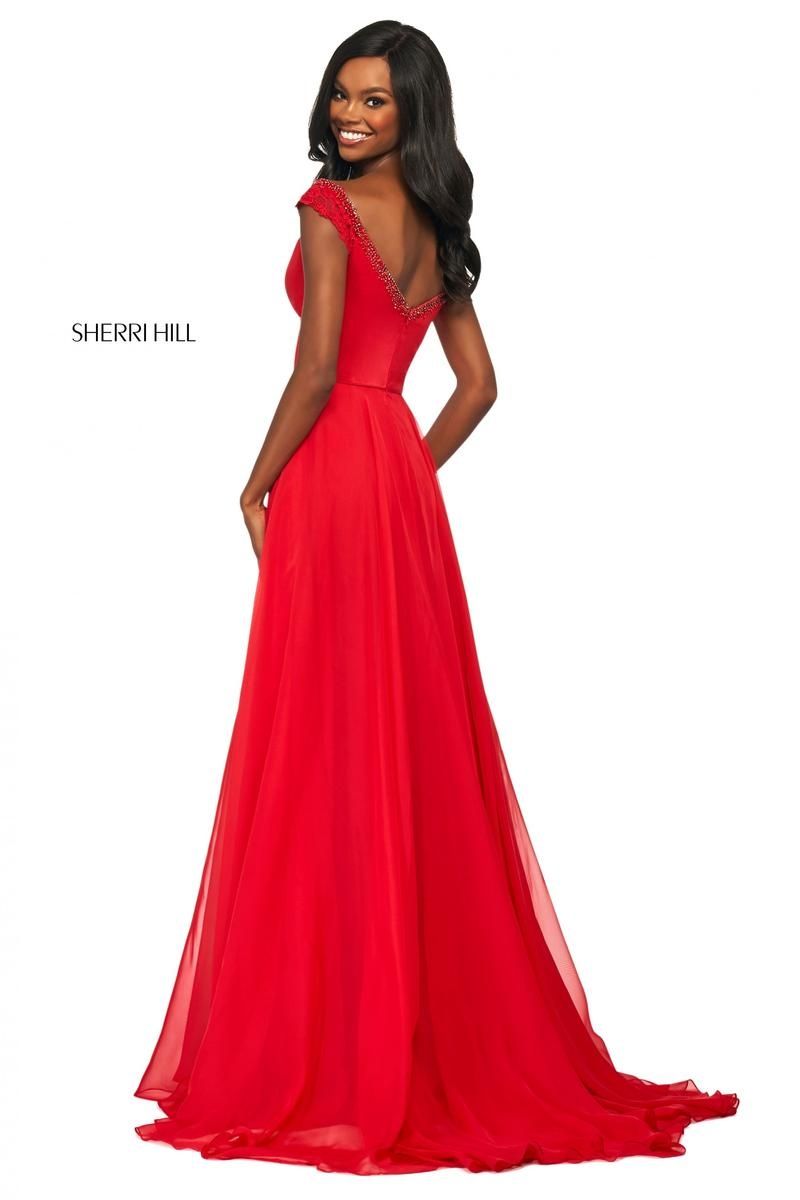 Style 53549 Sherri Hill Size 0 Pageant Red A-line Dress on Queenly