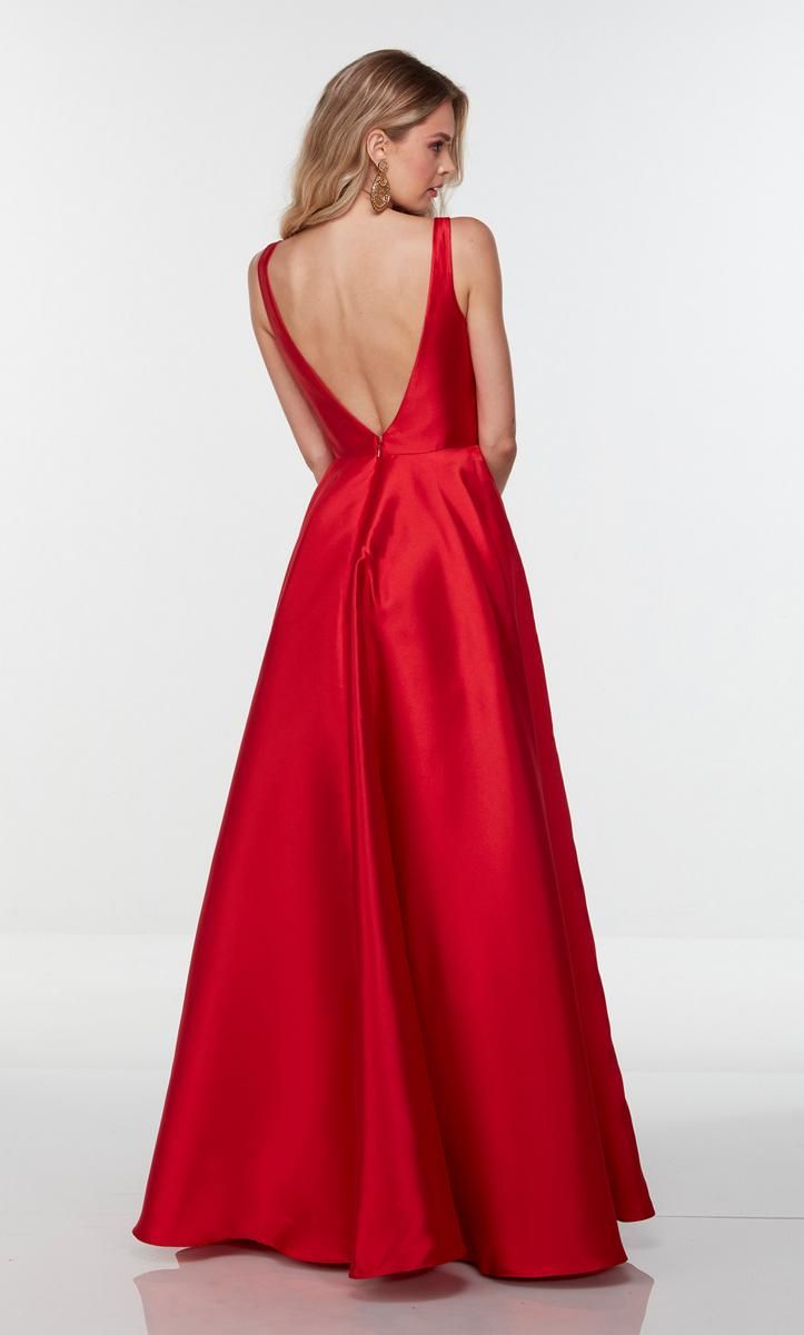 Style 1719 Alyce Paris Size 6 Satin Red Ball Gown on Queenly