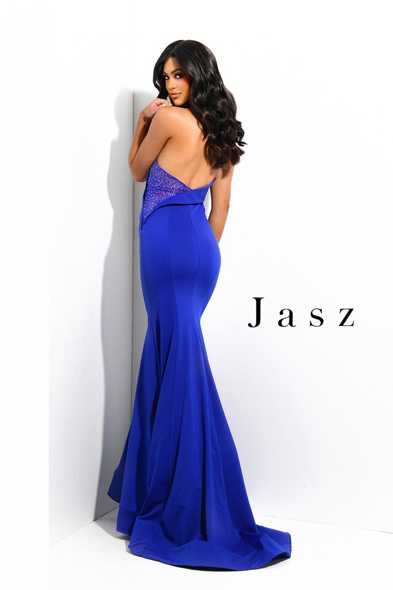 Style 7300 Jasz Couture Size 8 Royal Blue Mermaid Dress on Queenly