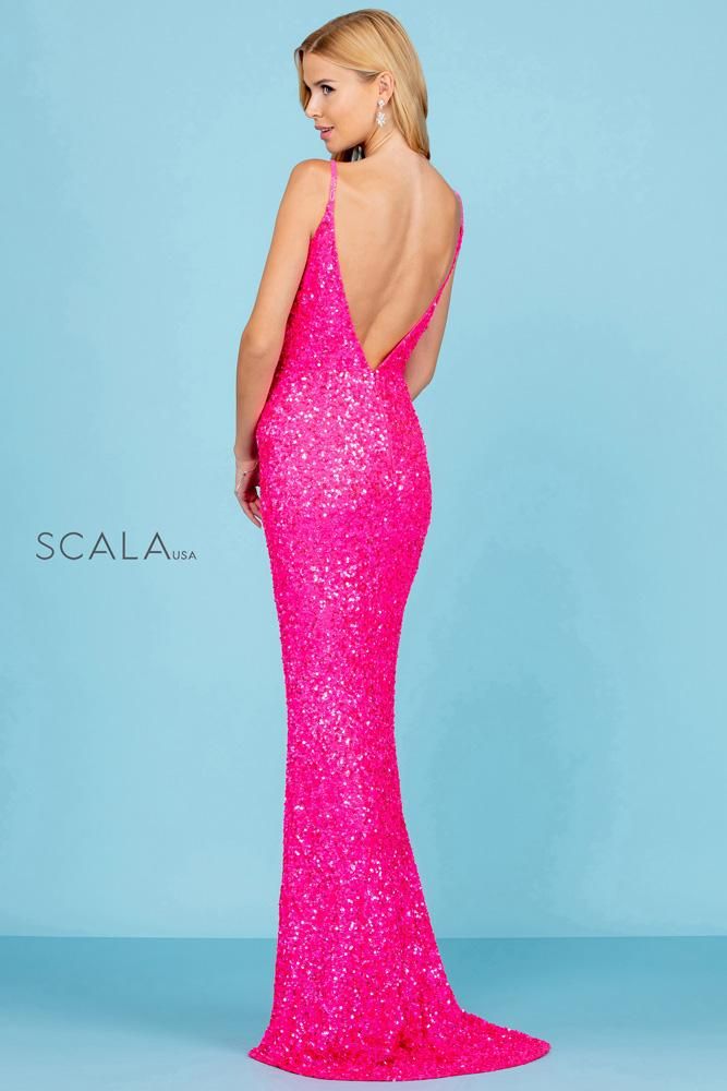 Style 60297 Scala Size 6 Hot Pink Floor Length Maxi on Queenly
