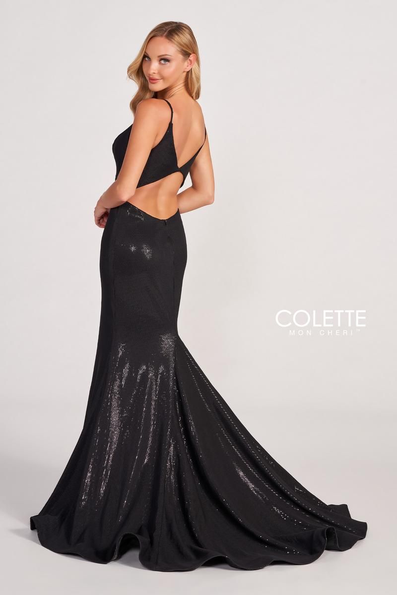 Style CL2077 Colette Size 2 Pageant Sequined Black Mermaid Dress on Queenly