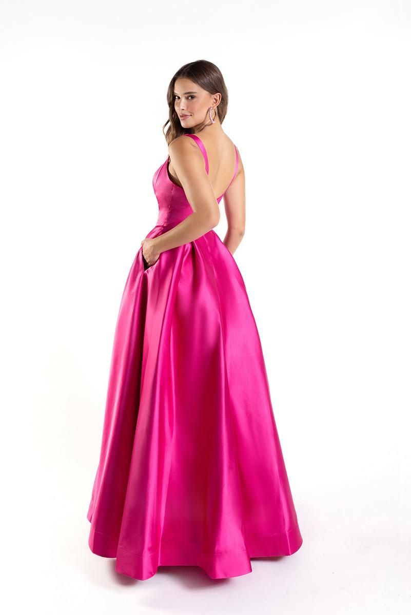 Style 1259 Lucci Lu Plus Size 26 Satin Hot Pink Ball Gown on Queenly