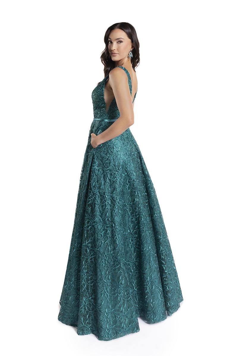 Style 90166 Lucci Lu Size 12 Emerald Green A-line Dress on Queenly