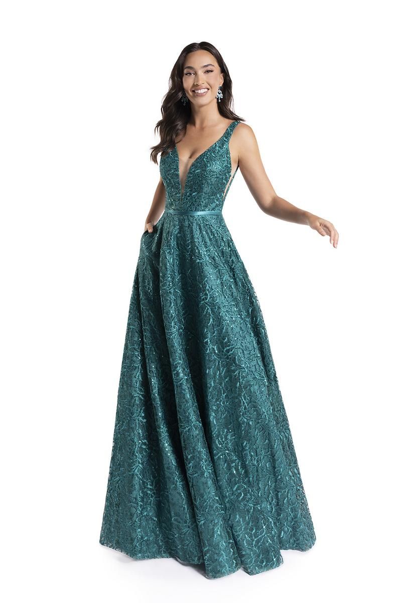 Style 90166 Lucci Lu Size 12 Emerald Green A-line Dress on Queenly