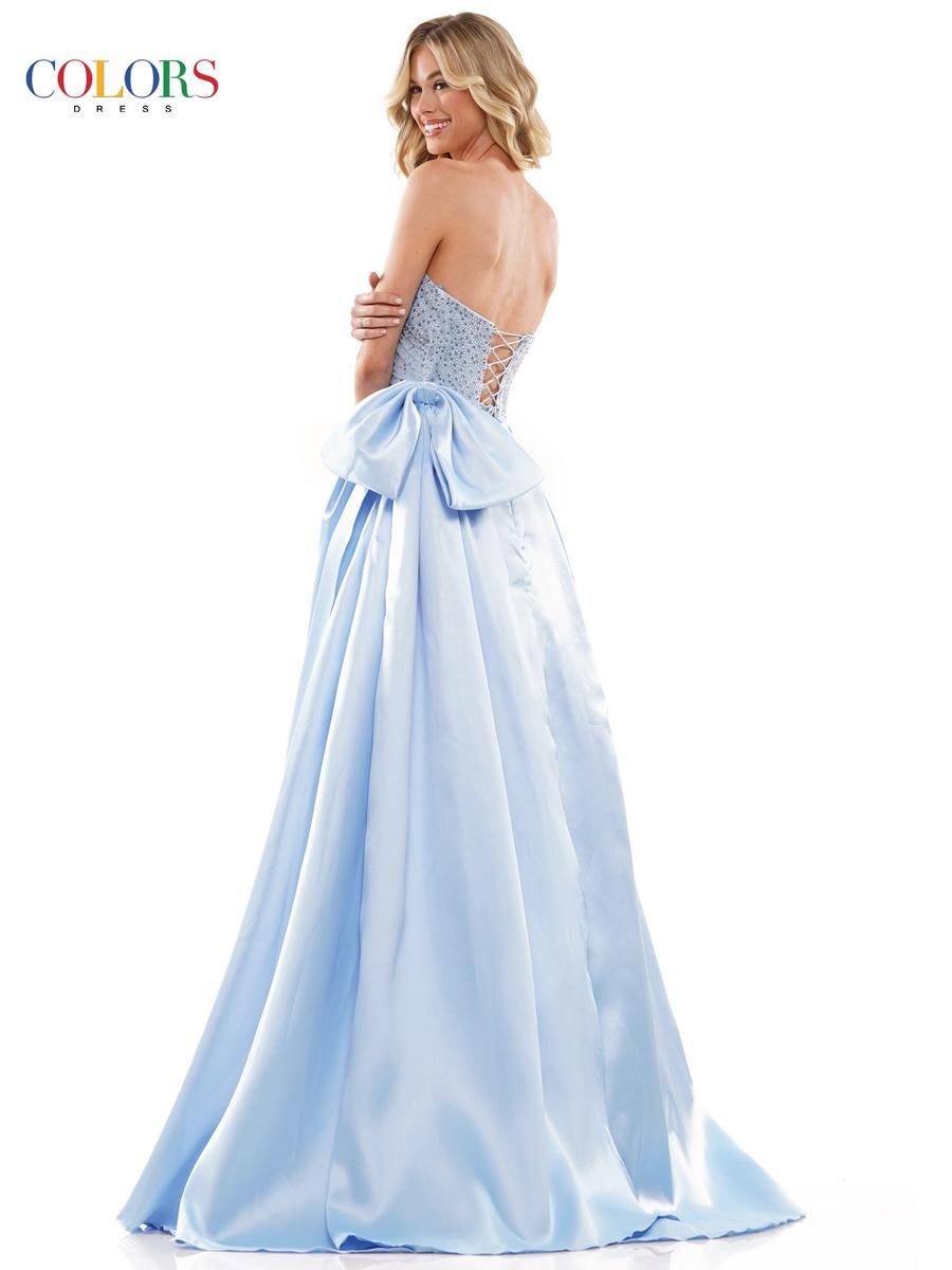Style 2971 Colors Size 12 Satin Light Blue Ball Gown on Queenly