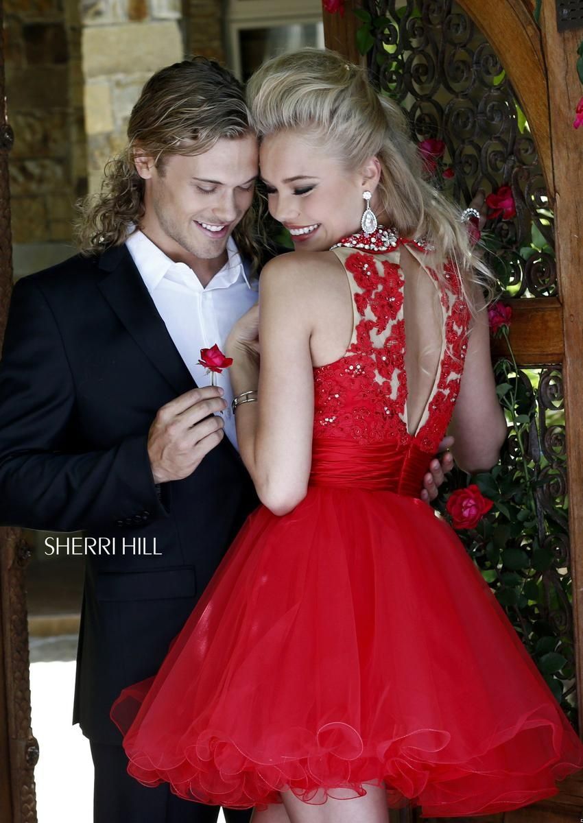 Style 21227 Sherri Hill Size 8 Homecoming Red Cocktail Dress on Queenly