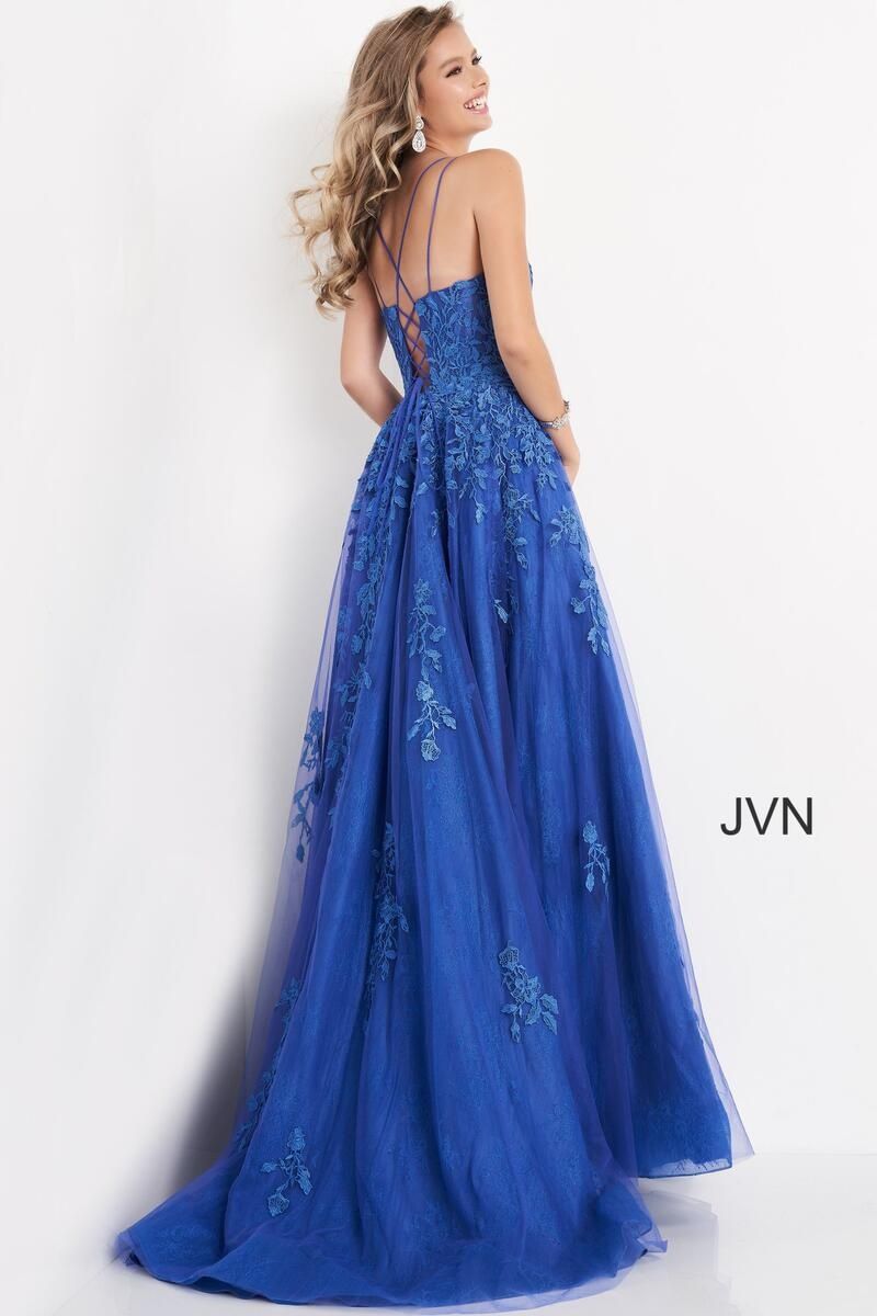 Style JVN06644 Jovani Size 12 Prom Royal Blue Ball Gown on Queenly