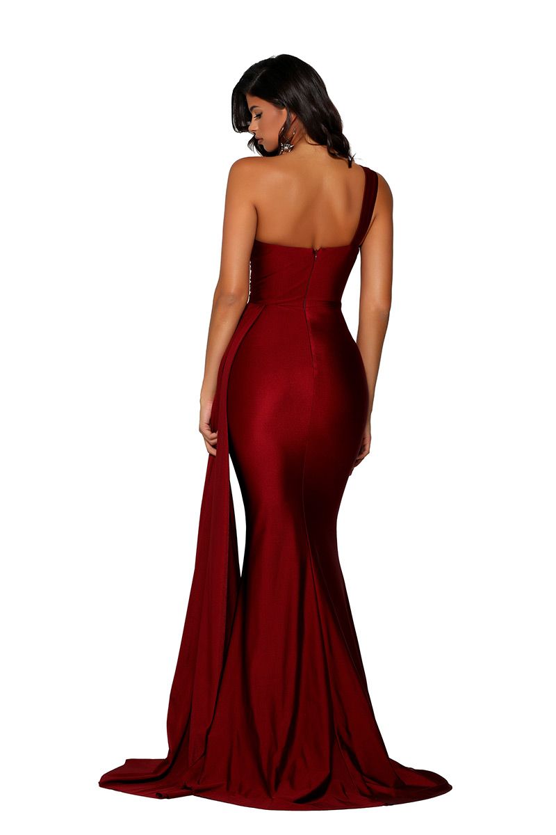 Style PS6321 Portia and Scarlett Size 0 Prom Red Mermaid Dress on Queenly