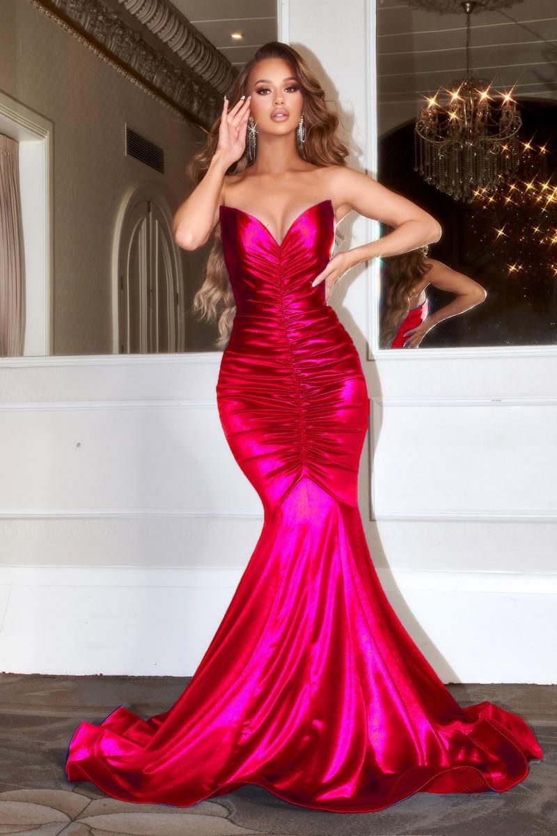 Style PS22514 Portia and Scarlett Size 14 Prom Red Mermaid Dress on Queenly
