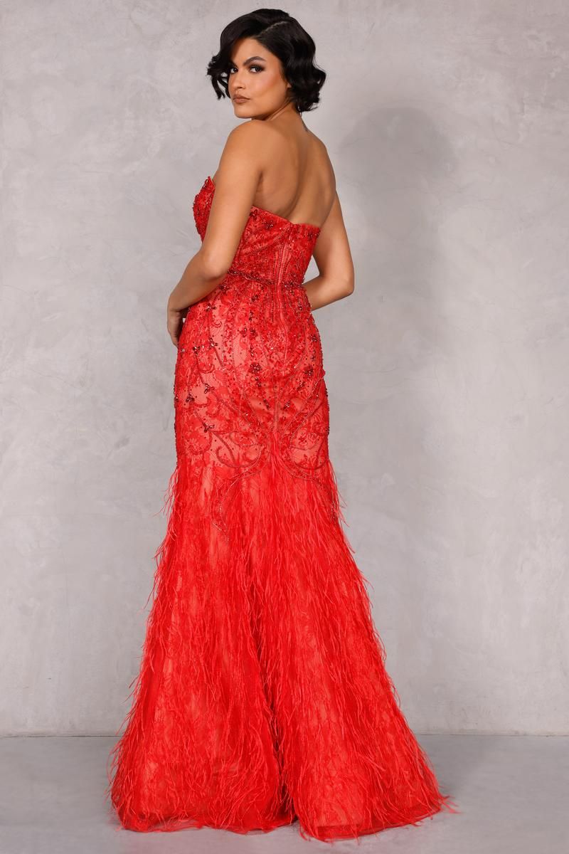 Style 2221GL0414 Terani Couture Size 6 Pageant Red Floor Length Maxi on Queenly