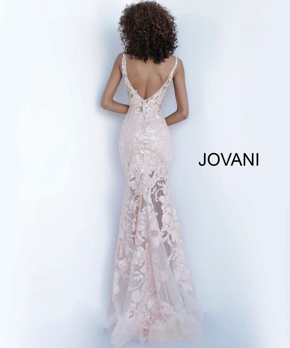 Style 60283 Jovani Size 2 Pageant Plunge White Floor Length Maxi on Queenly