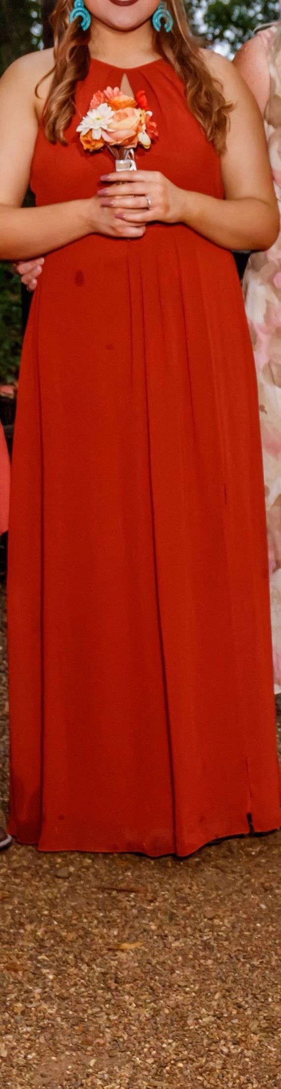 Bill Levkoff Size 14 Bridesmaid Red Floor Length Maxi on Queenly