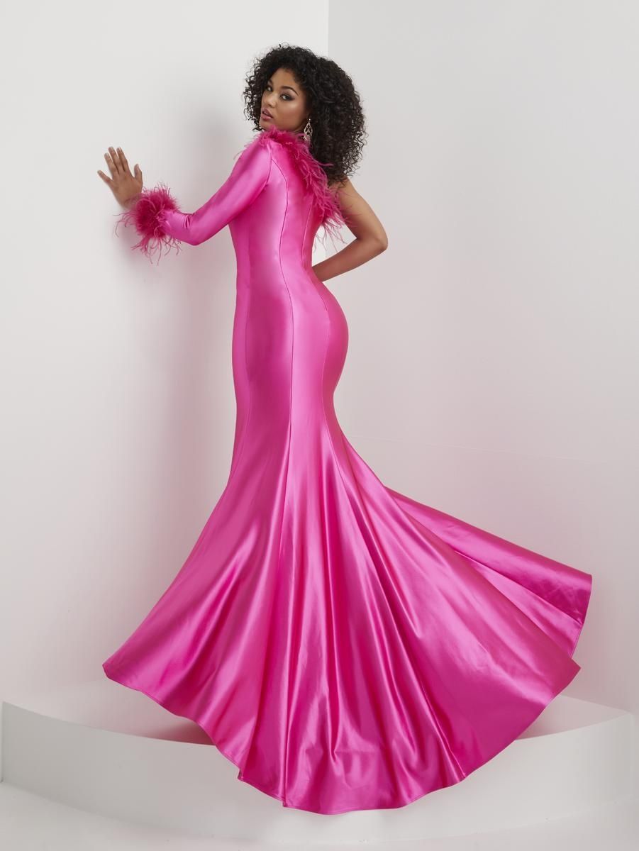 Style 14139 Panoply Size 10 Long Sleeve Hot Pink Side Slit Dress on Queenly