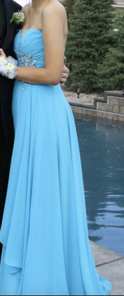 Jovani Size 4 Prom Blue A-line Dress on Queenly