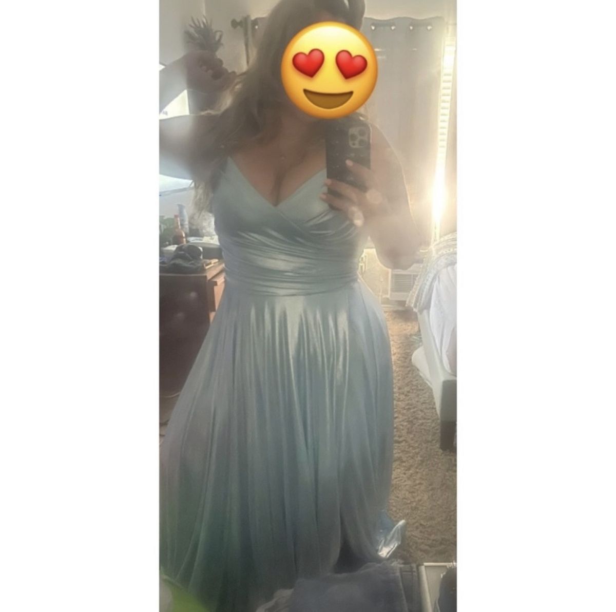 La Femme Size 12 Wedding Guest Blue A-line Dress on Queenly
