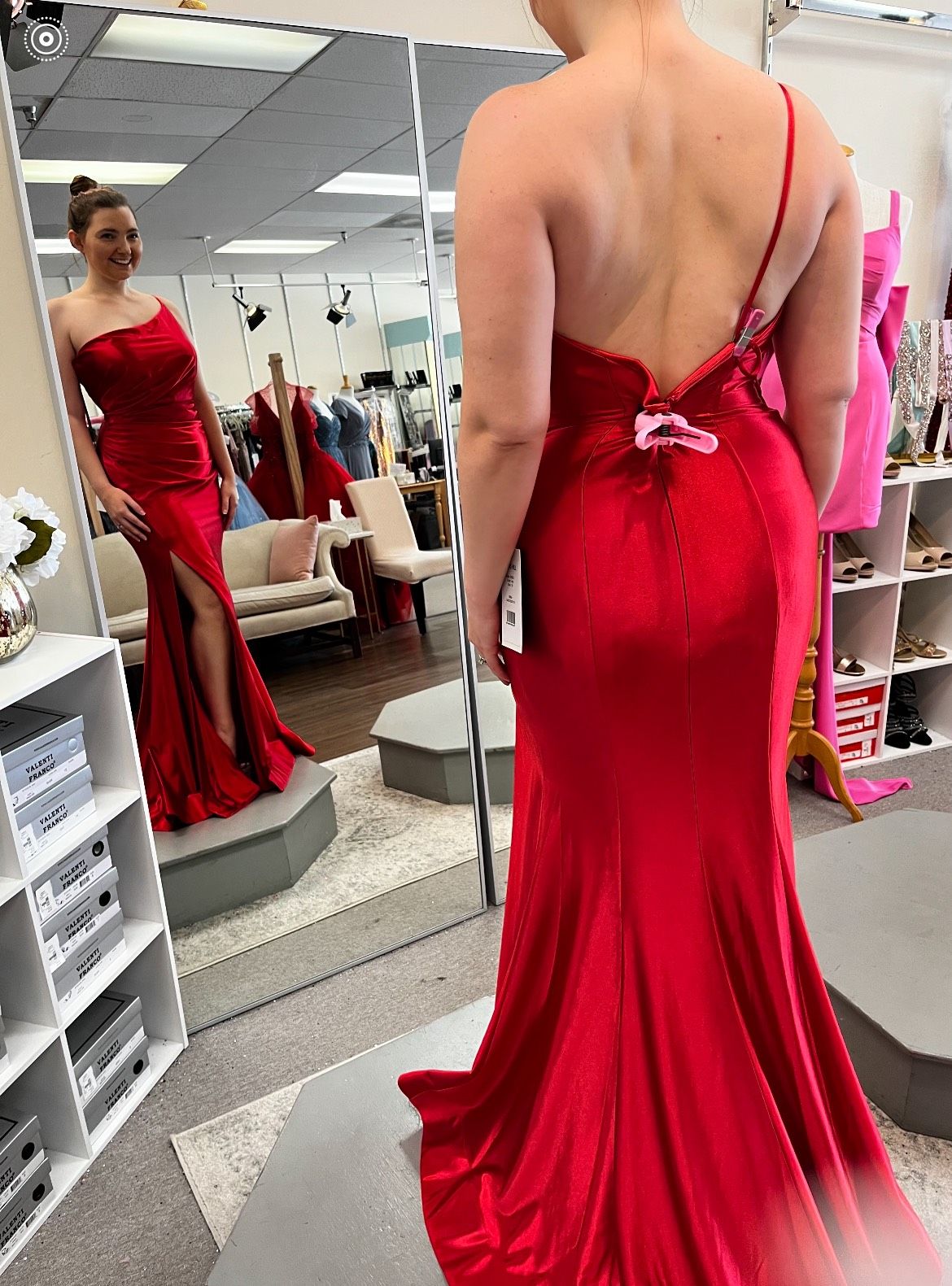 Sherri Hill Size 8 Prom One Shoulder Red Floor Length Maxi on Queenly