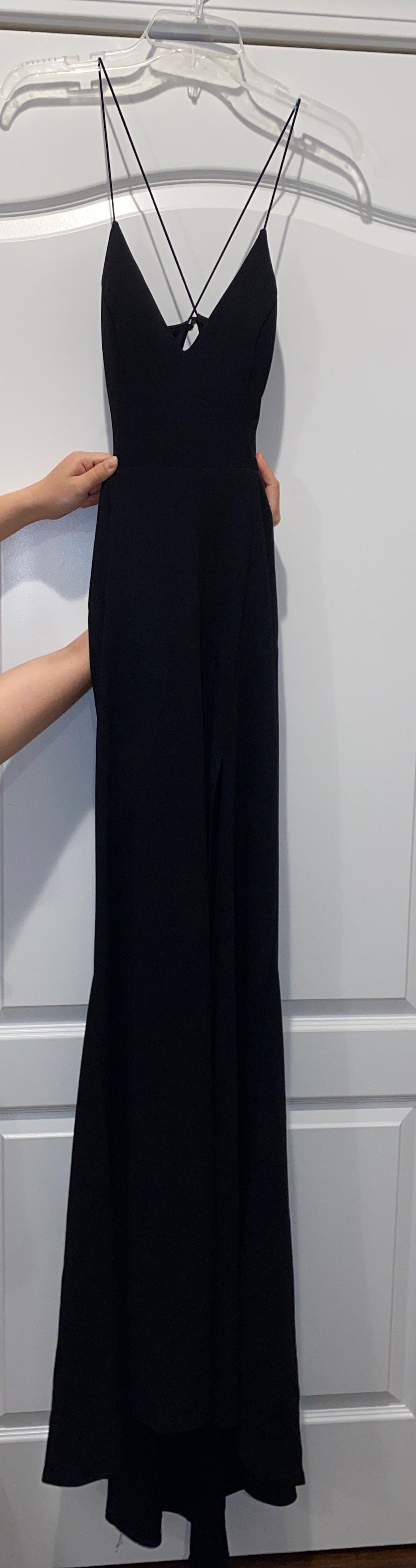 Windsor Size 4 Prom Black Side Slit Dress on Queenly