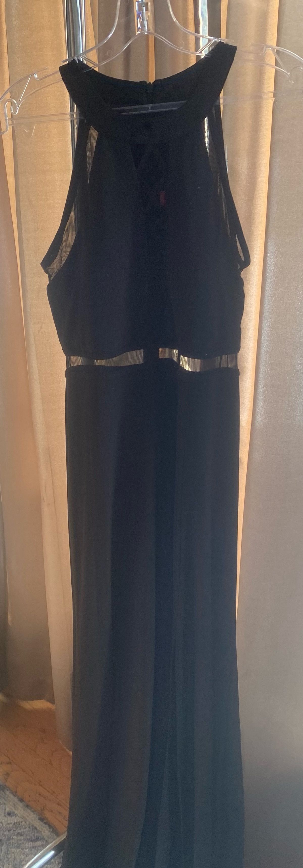 Size M Prom Sheer Black Floor Length Maxi on Queenly