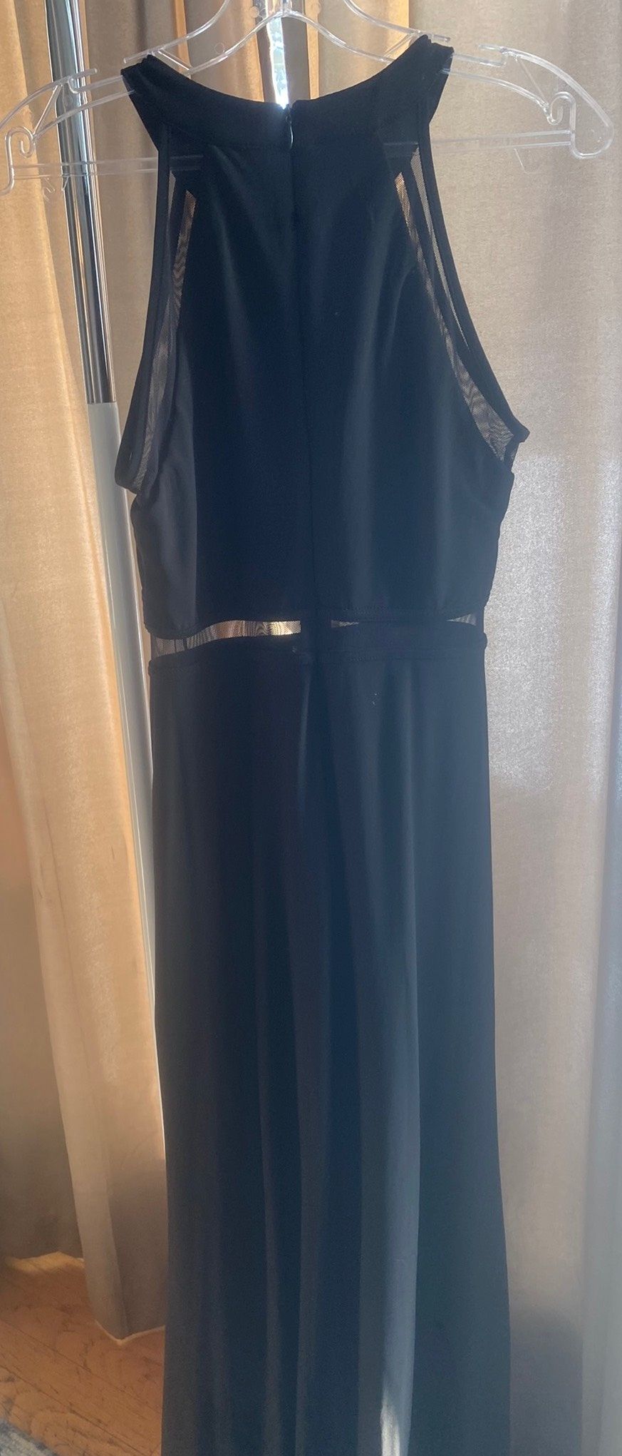 Size M Prom Sheer Black Floor Length Maxi on Queenly