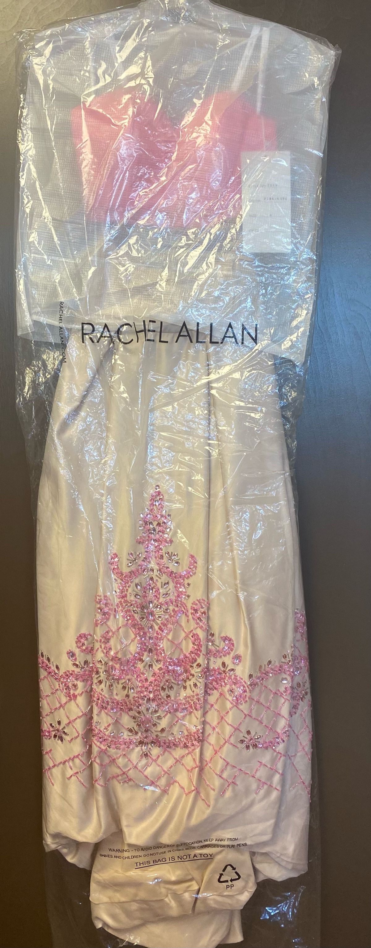 Rachel Allan Size 0 Prom Strapless Satin Nude Ball Gown on Queenly