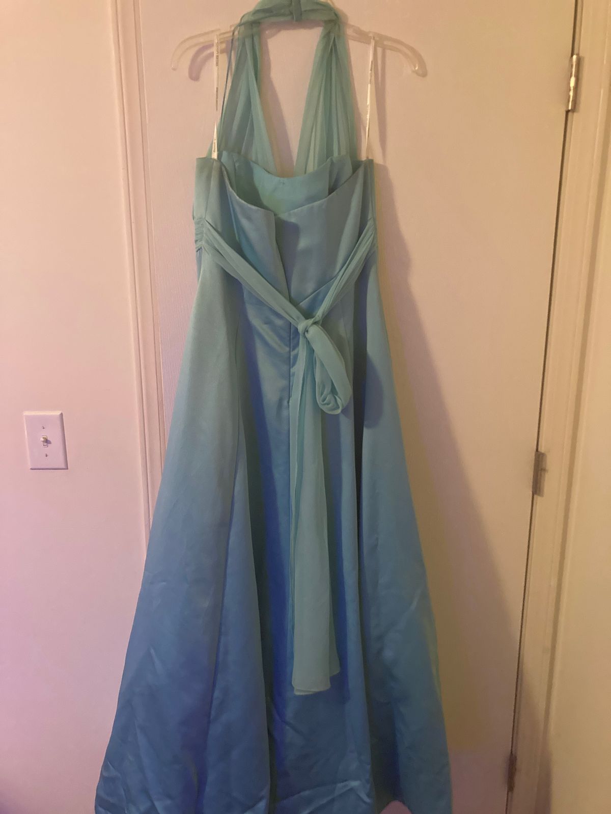 David's Bridal Size 14 Prom Blue Floor Length Maxi on Queenly