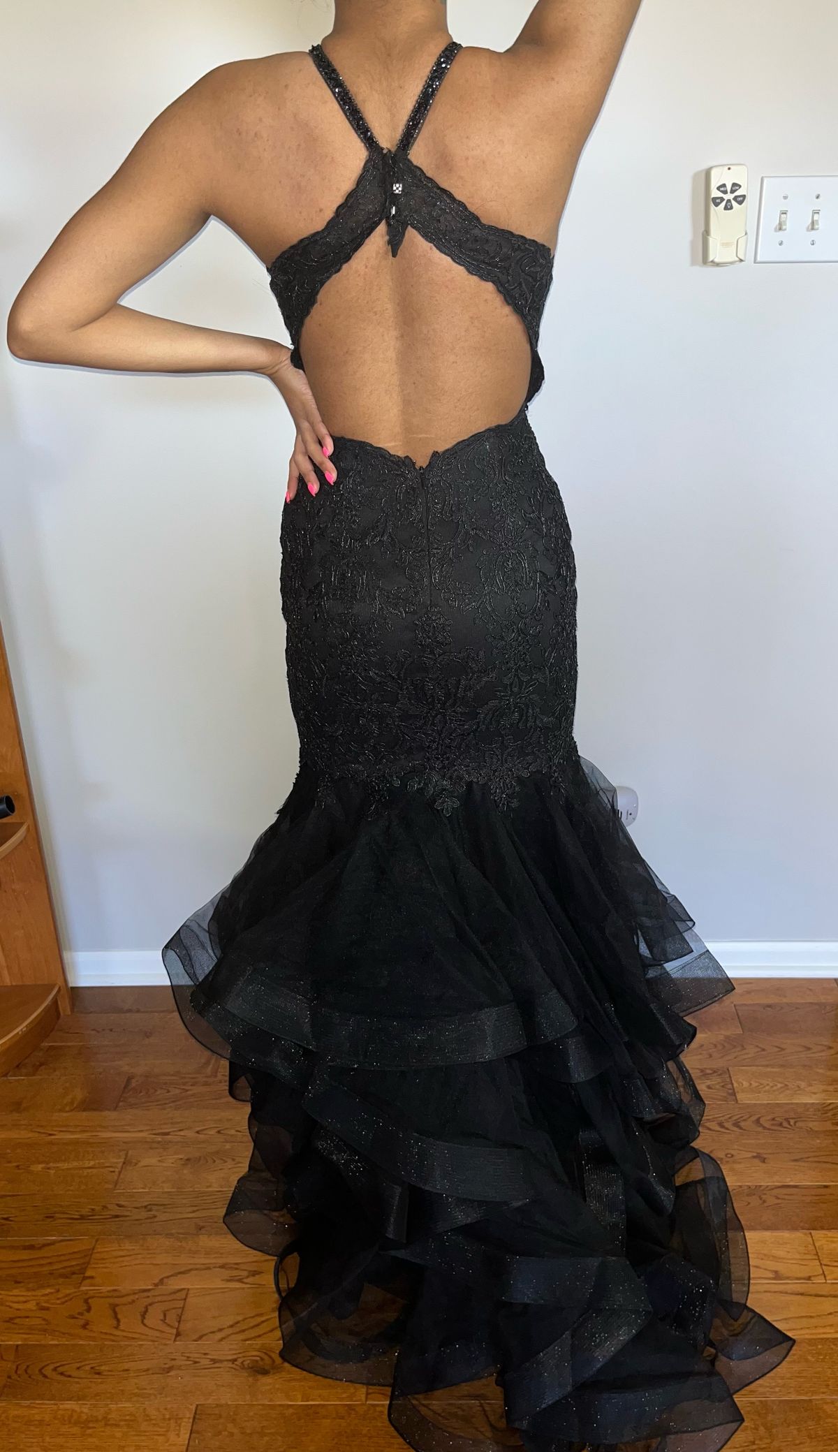 Size 0 Prom Black Dress With Train on Queenly