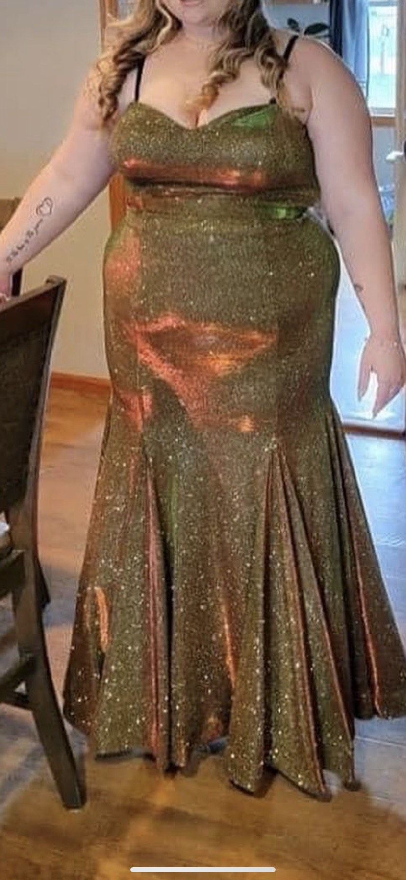 Plus Size 18 Prom Multicolor Mermaid Dress on Queenly