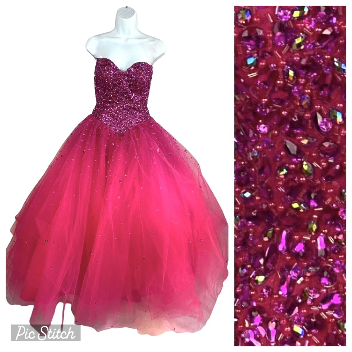 MoriLee Size 2 Prom Sequined Hot Pink Ball Gown on Queenly
