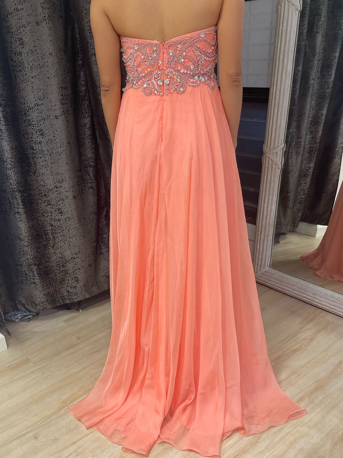 Sherri Hill Size 6 Prom Strapless Sequined Nude Floor Length Maxi on Queenly