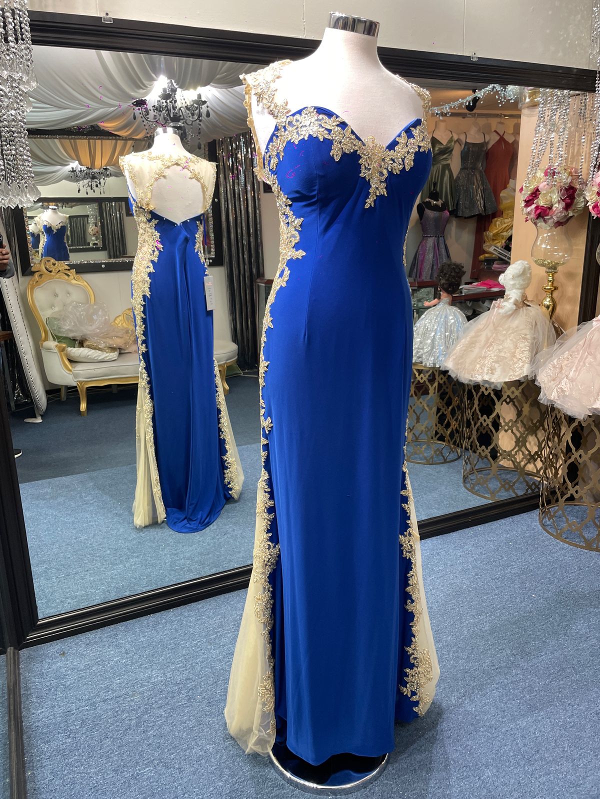 Let’s Size 3X Prom Royal Blue Floor Length Maxi on Queenly