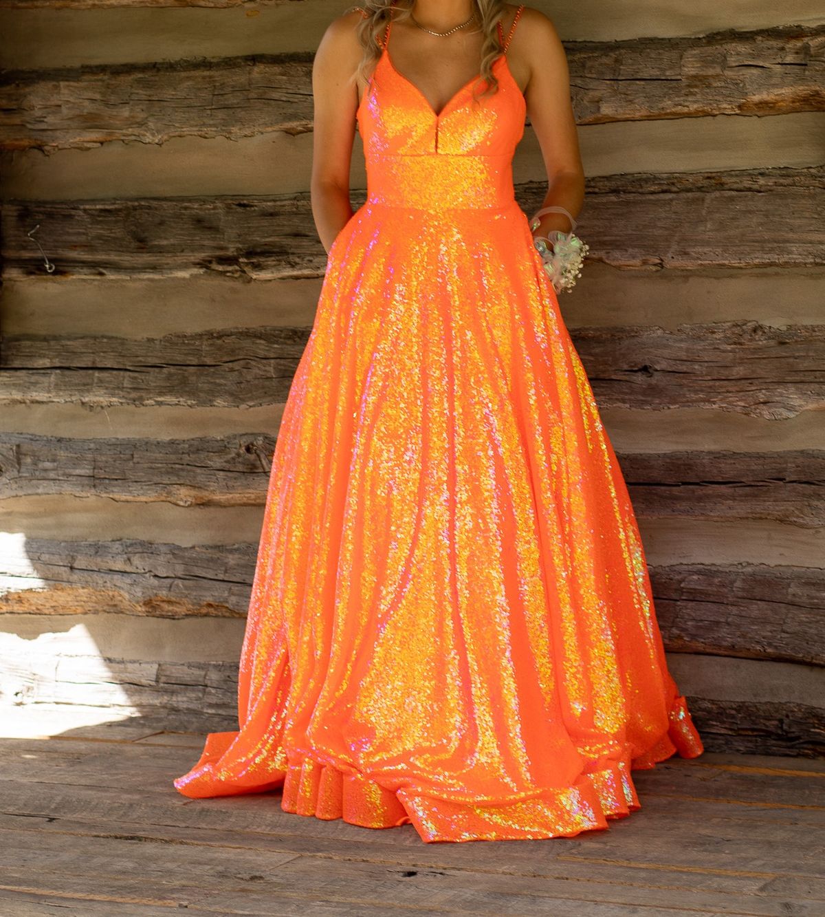 Rachel Allan Size 6 Prom Orange Ball Gown on Queenly