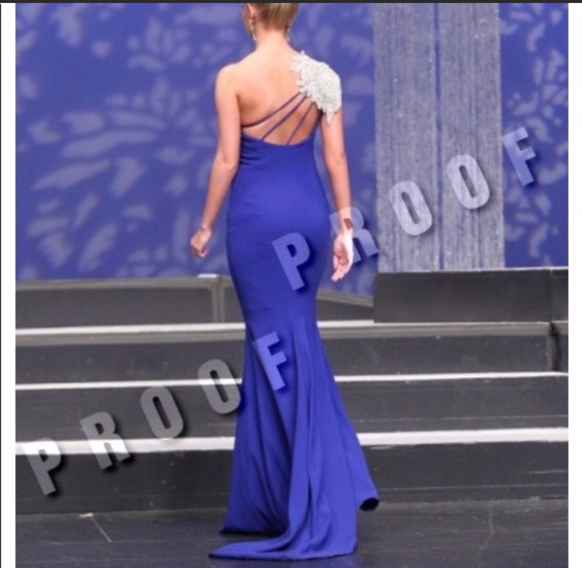 Tarik Ediz Size 0 Prom Blue Mermaid Dress on Queenly