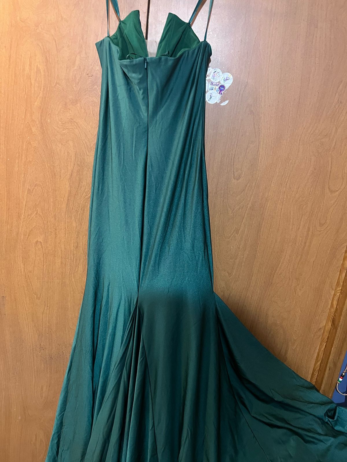 Jovani Size 00 Bridesmaid Strapless Satin Green Floor Length Maxi on Queenly